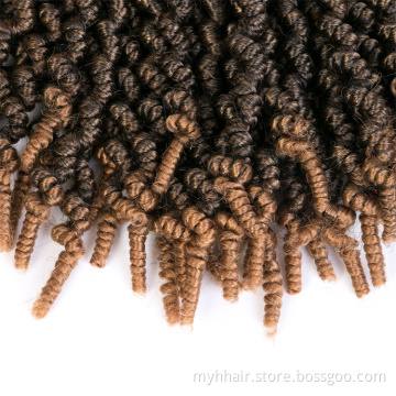 Short 8 inch 15 Strands Synthetic Braiding Hair Extensions Ombre Crochet Hair Curly Pre-twisted Braids